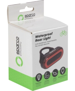 FANALINO POSTERIORE PER BICICLETTA SPARCO IN ALLUMINIO E SILICONE, 3 MODALITA' DI ILLUMINAZIONE